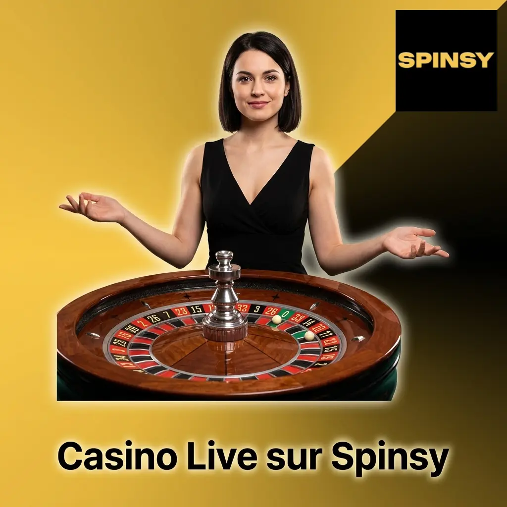 Tables de casino live avec croupiers en studio sur Spinsy